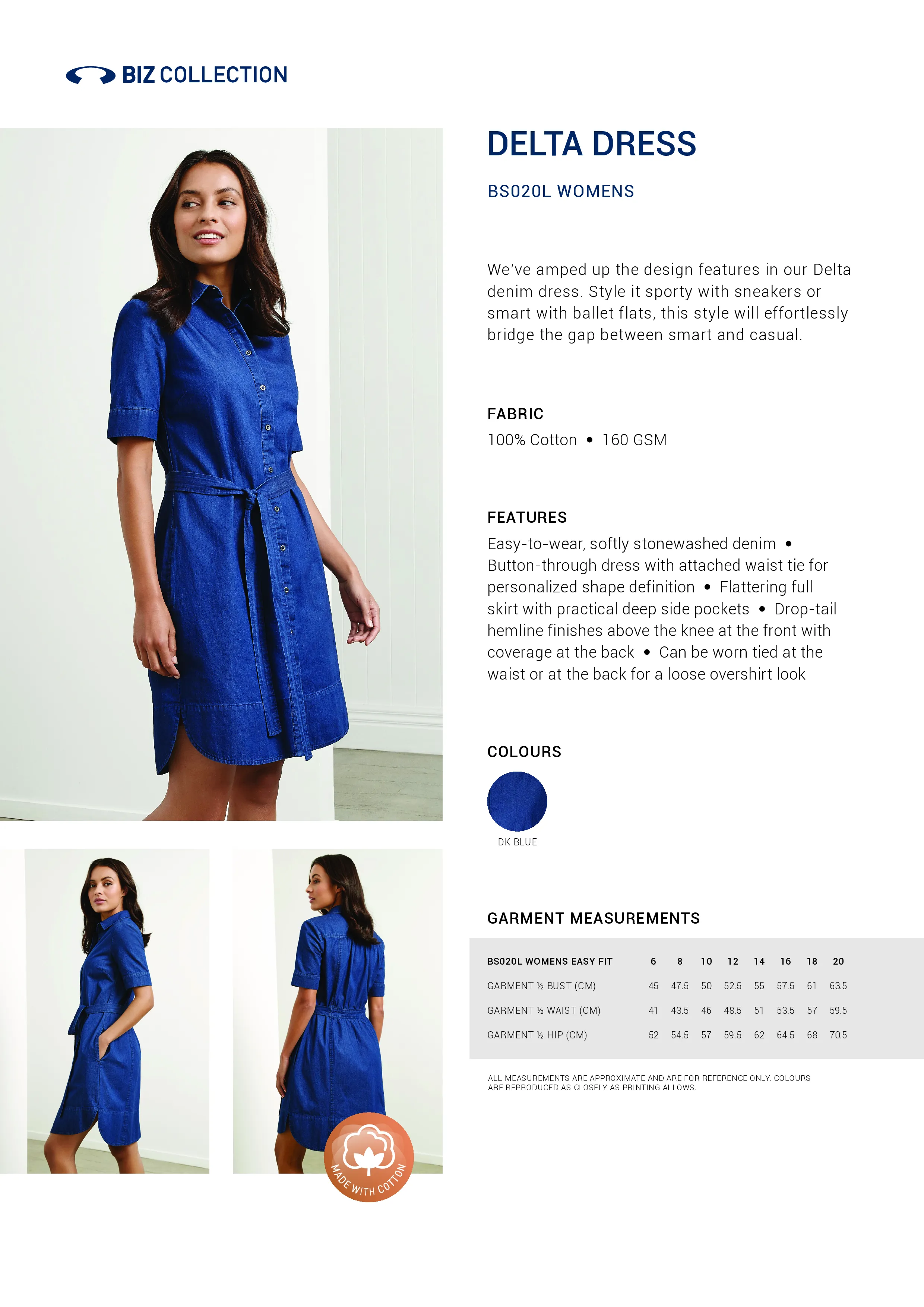 Biz Collection bs020l Womens Delta Dress Style Sheet